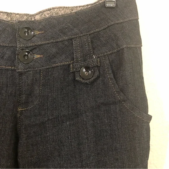 BOOM BOOM Jeans Womens Juniors 7 Low Rise Jeans Dark Wash Buttons NWOT - Picture 4 of 14